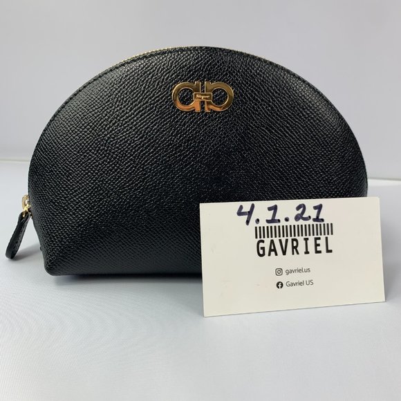 Host Pick 🥳🎉Salvatore Ferragamo Cosmetic Zip Pouch in Nero NEW W BOX - Picture 11 of 11